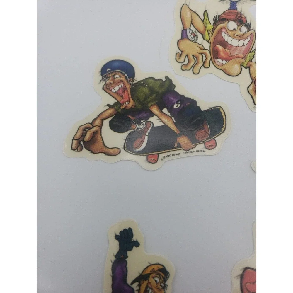 90s y2k Vintage Izamo skateboard Sports Vending Machine Stickers Set Of 7